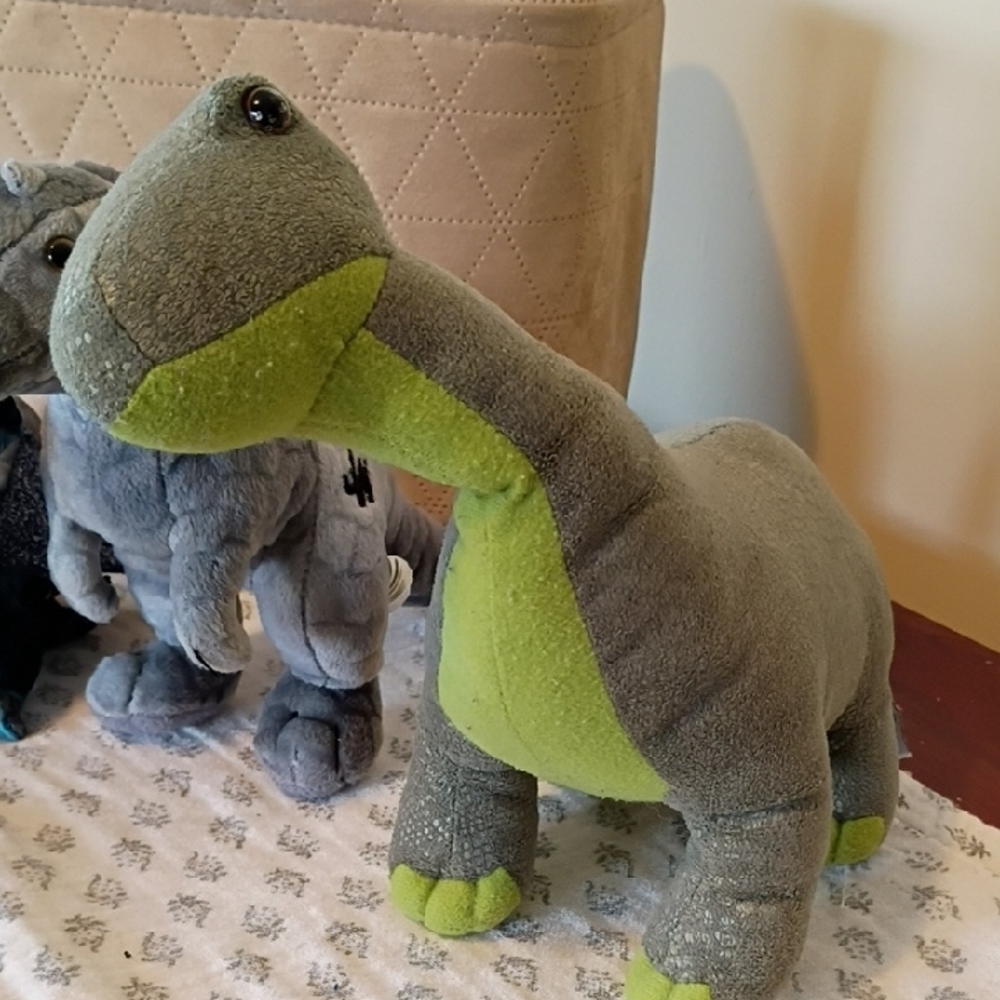 Blue and Green Stuffed Dinosaur Toy - Picture 5 of 11